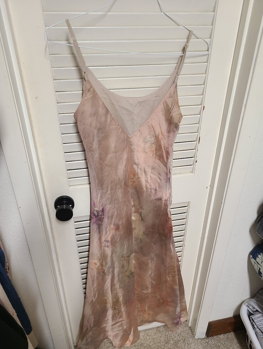 Watercolor Floral Boho Goth Fairy Y2K 90s Style Slip Dress - Picture 2 of 5